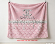 Chanel Pink Tufted Glitter Drip Flannel Throw Blanket IMG_7128